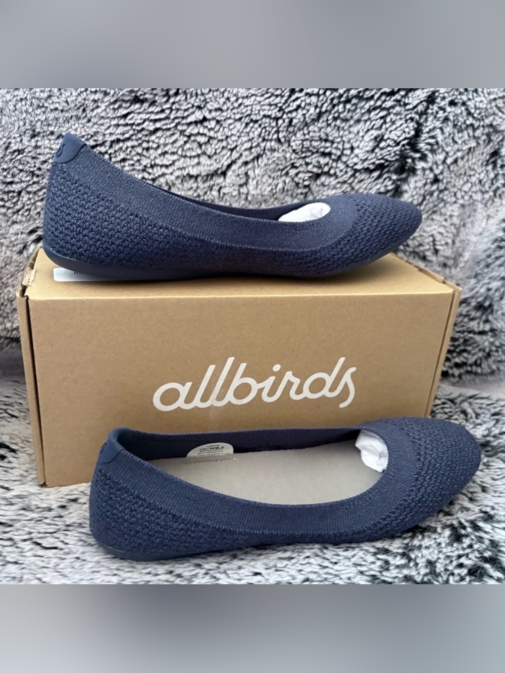 allbirds Ballet Tree Breezer Flat Hazy Indigo Natural Material 8.5 38.5 New NIB